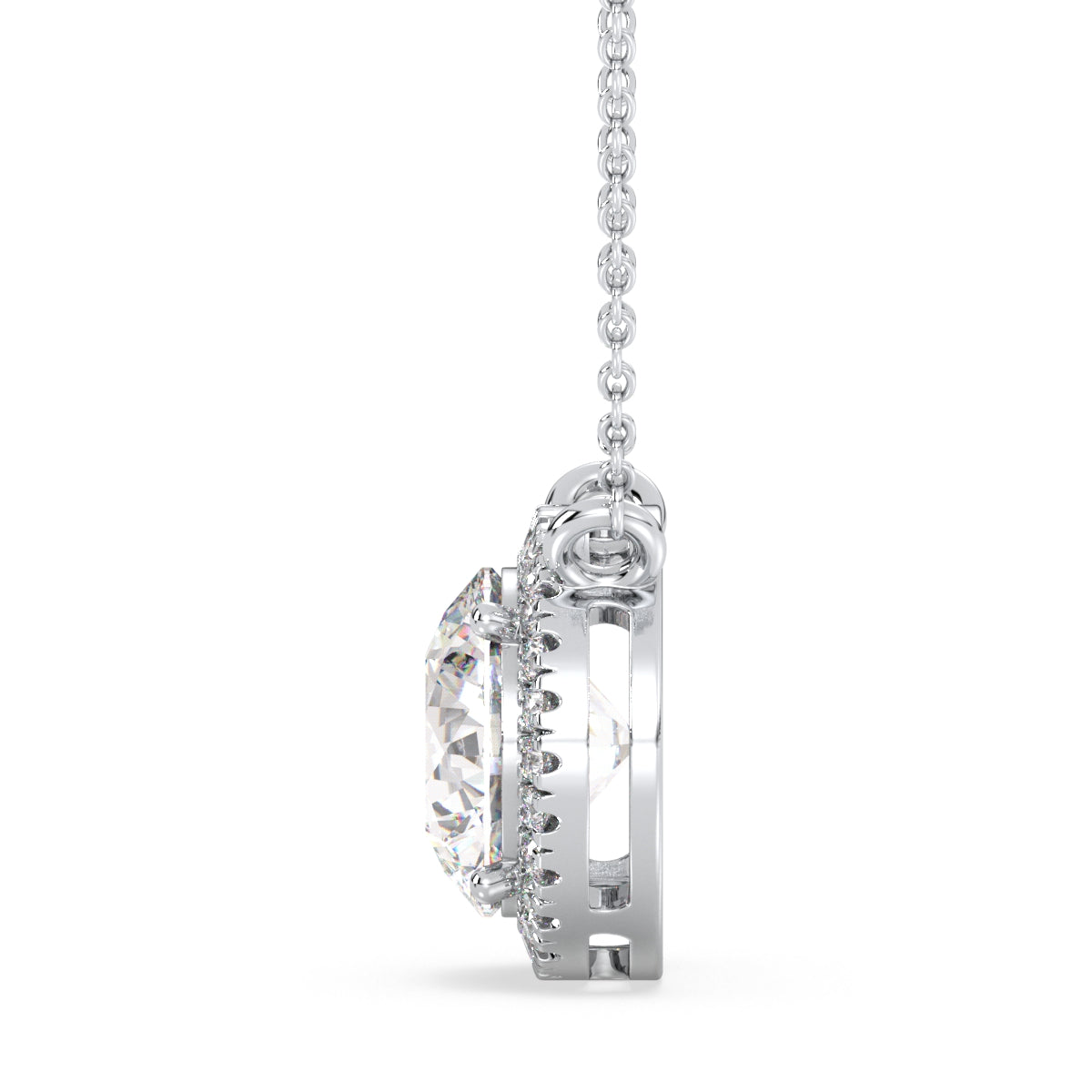 SOPHIA HALO ROUND CUT SOLITAIRE, RIVIÈRE NECKLET, GOLD