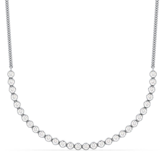 THEODORA ROUND CUT HALF TENNIS NECKLACE