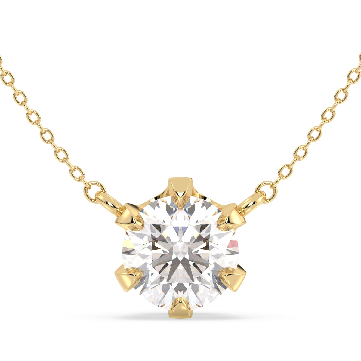 SOPHIA ROUND CUT SOLITAIRE, RIVIÈRE NECKLET, GOLD