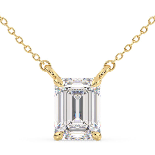 KATE EMERALD CUT SOLITAIRE, RIVIÈRE NECKLET, GOLD