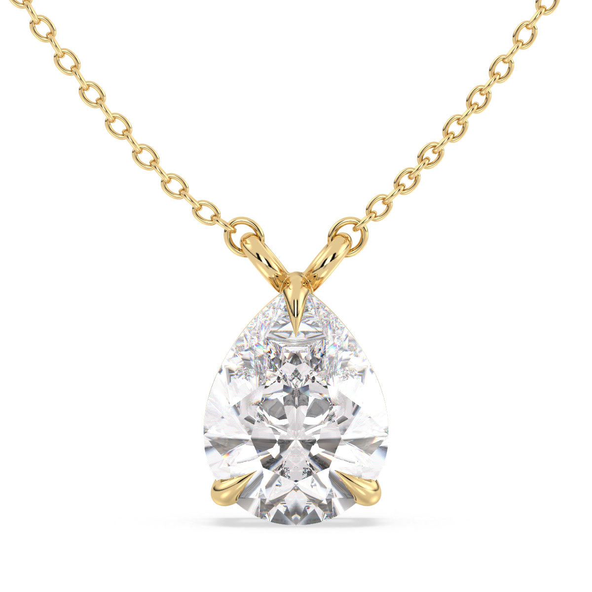 MARGUERITE PEAR CUT SOLITAIRE, RIVIÈRE NECKLET, GOLD