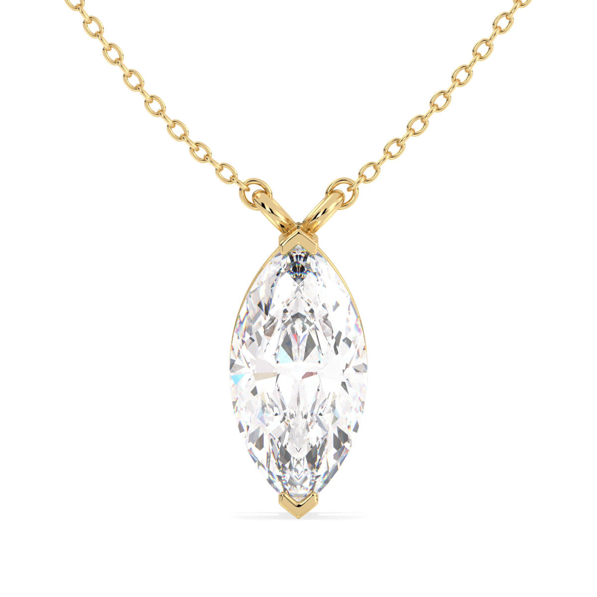 LILETTA MARQUISE CUT SOLITAIRE, RIVIÈRE NECKLET, GOLD