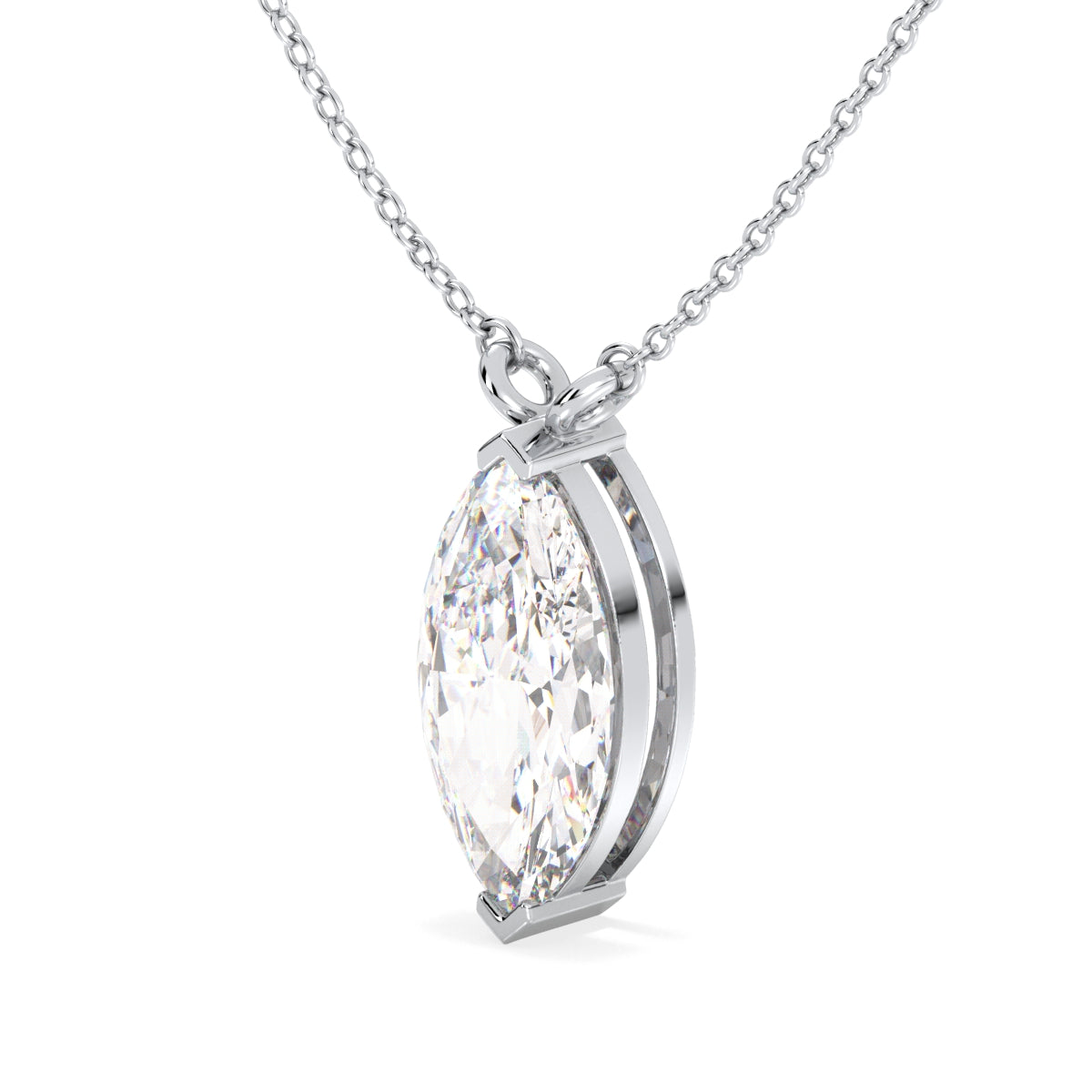 LILETTA MARQUISE CUT SOLITAIRE, RIVIÈRE NECKLET, GOLD