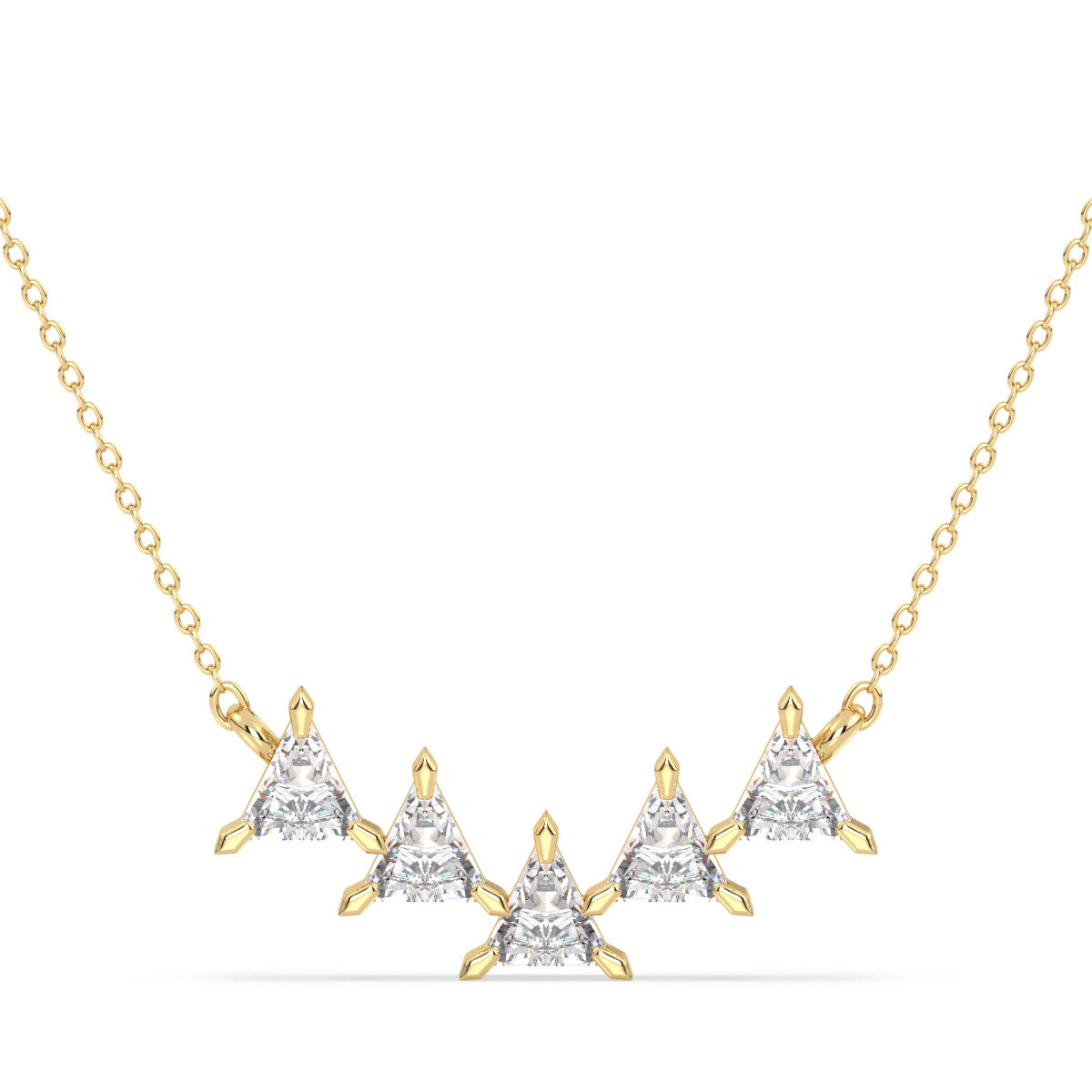 DAMAS TRIANGLE CUT DIAMOND NECKLET, GOLD