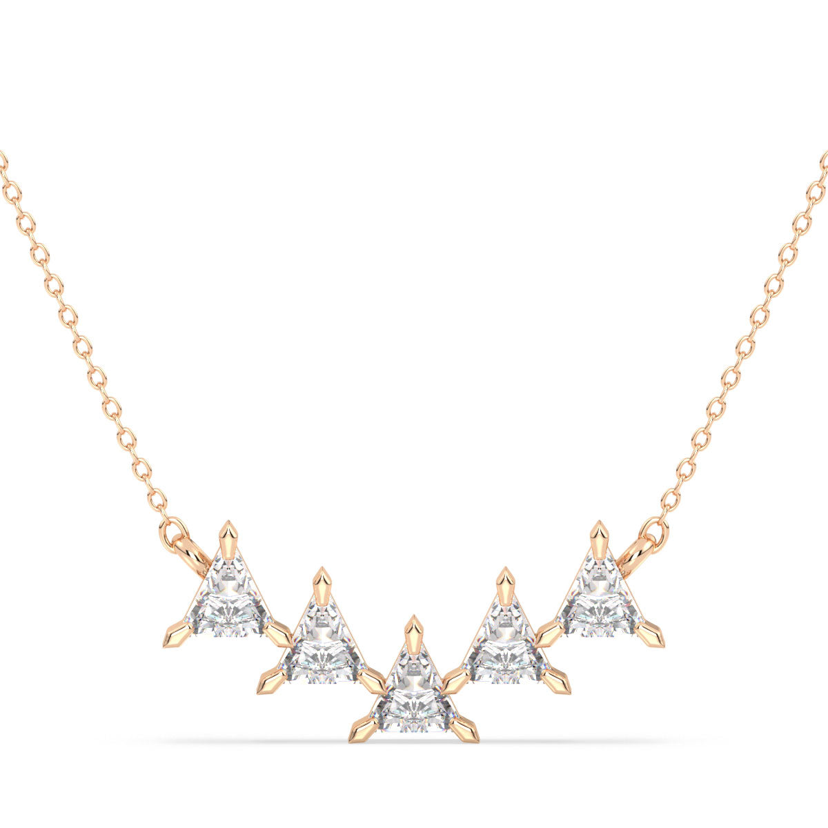 DAMAS TRIANGLE CUT DIAMOND NECKLET, GOLD