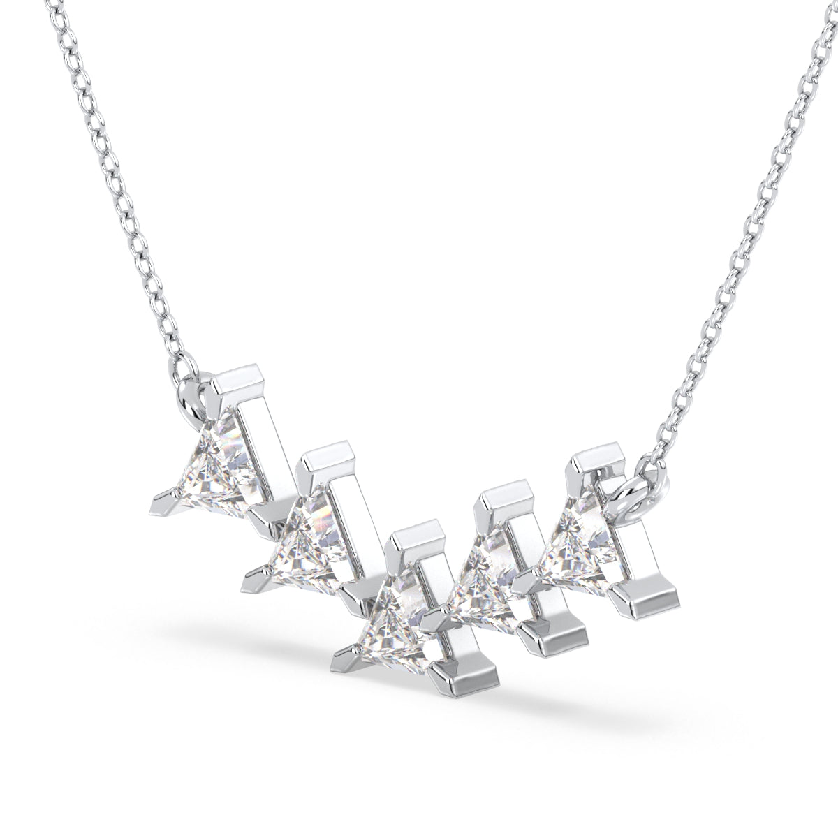 DAMAS TRIANGLE CUT DIAMOND NECKLET, GOLD