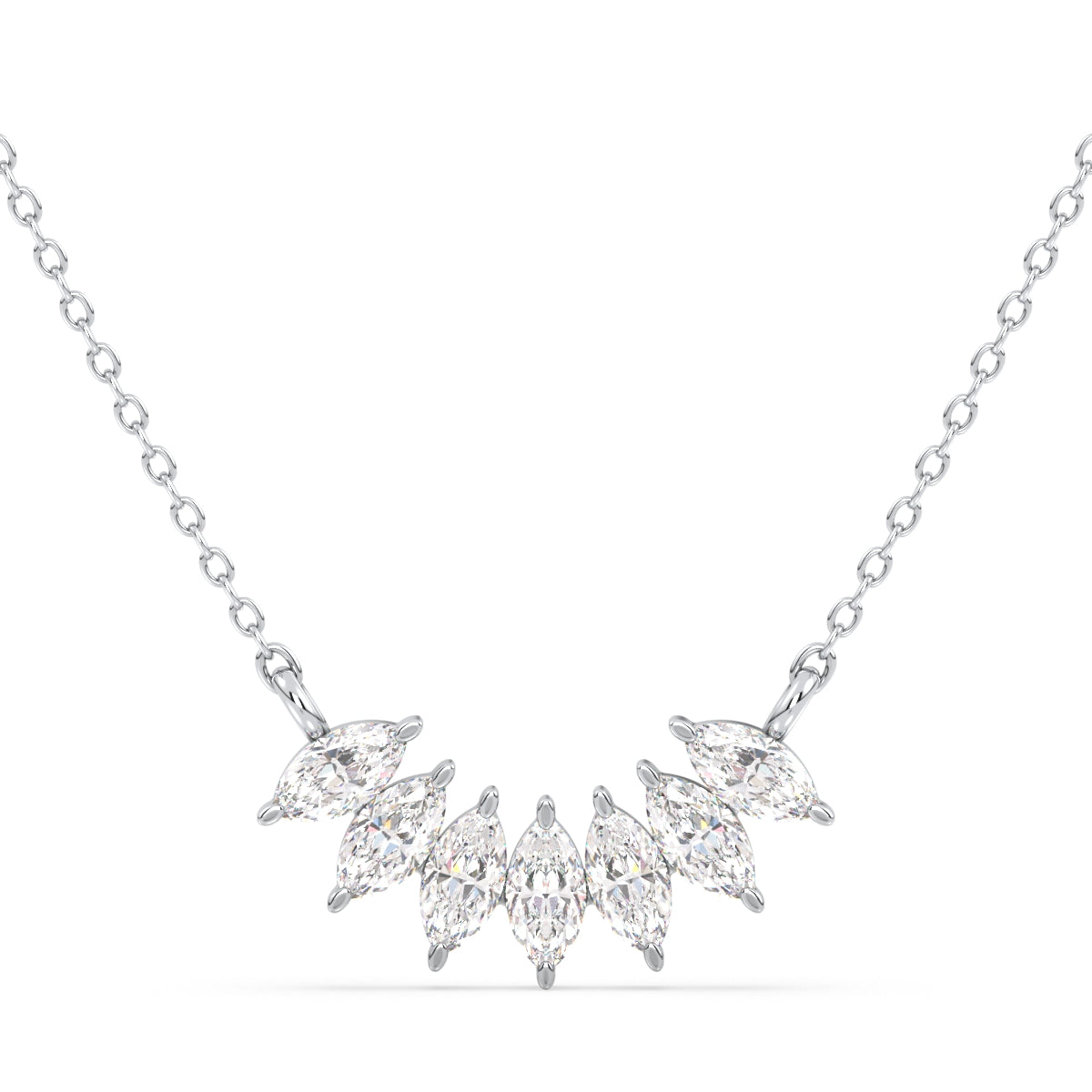 LILETTA MARQUISE CUT DIAMONDS NECKLET, GOLD