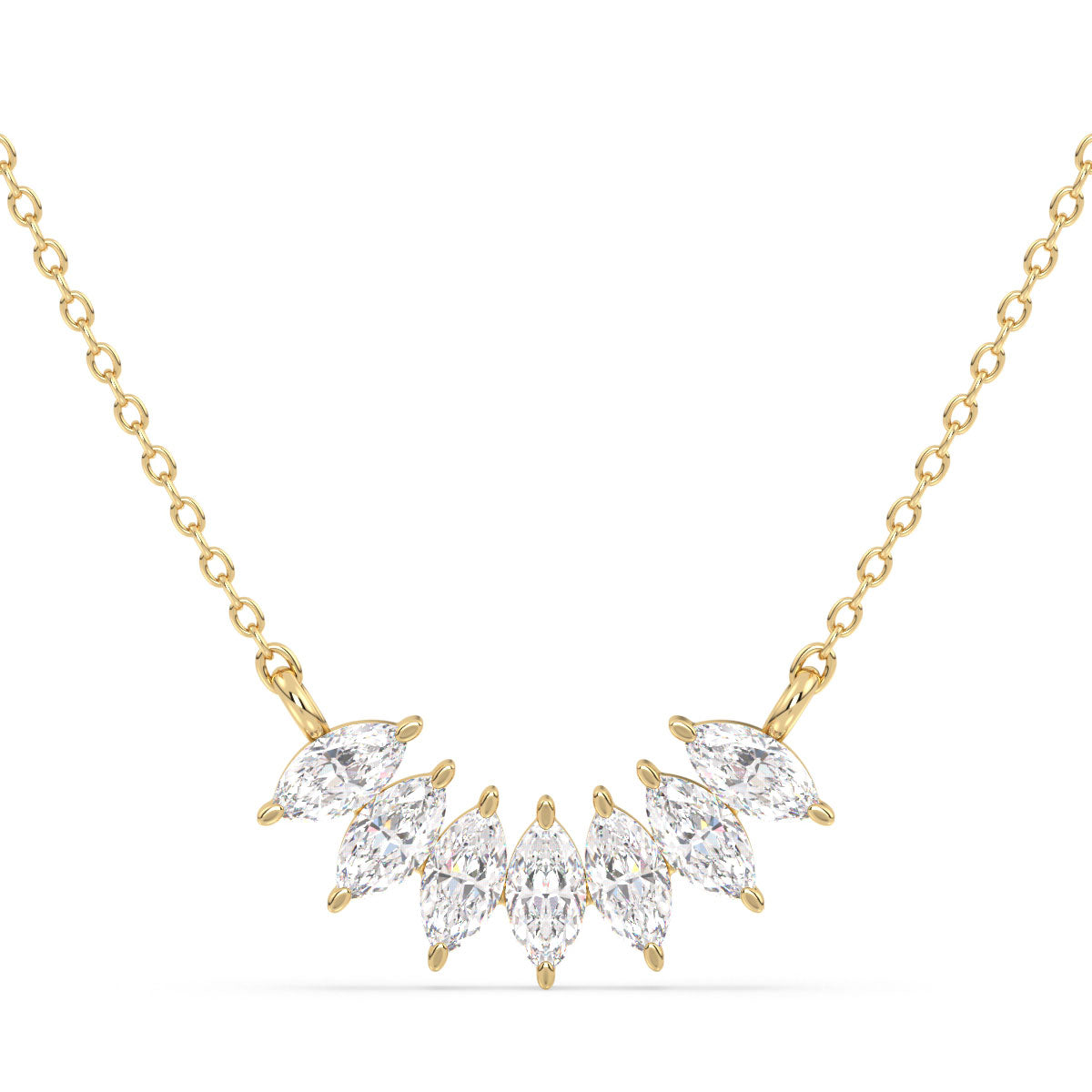 LILETTA MARQUISE CUT DIAMONDS NECKLET, GOLD