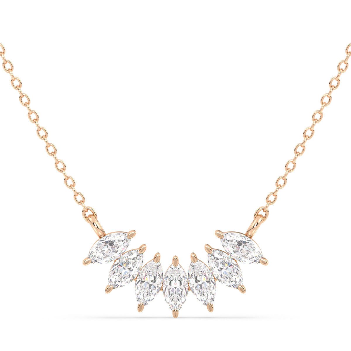 LILETTA MARQUISE CUT DIAMONDS NECKLET, GOLD