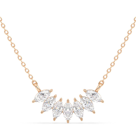 LILETTA MARQUISE CUT DIAMONDS NECKLET, GOLD