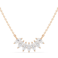 LILETTA MARQUISE CUT LAB GROWN DIAMONDS ELEGANT NECKLET, GOLD