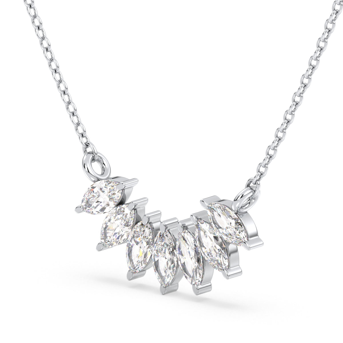 LILETTA MARQUISE CUT DIAMONDS NECKLET, GOLD