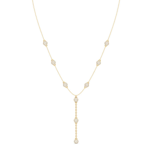 SOPHIA LARIAT ROUND CUT SPHERE NECKLACE, GOLD