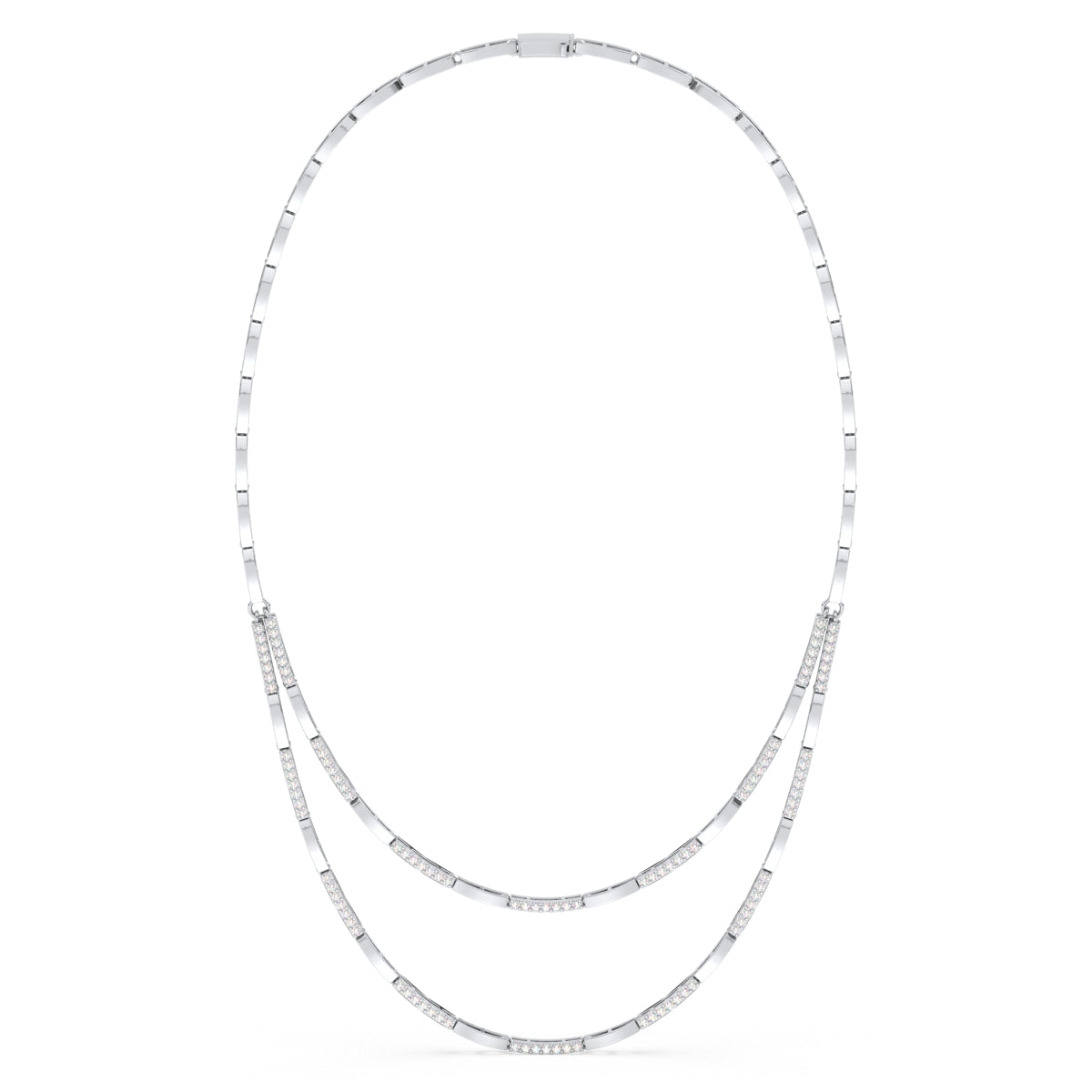 CLARETTE LAYERED ROUND CUT DIAMOND NECKLACE, GOLD