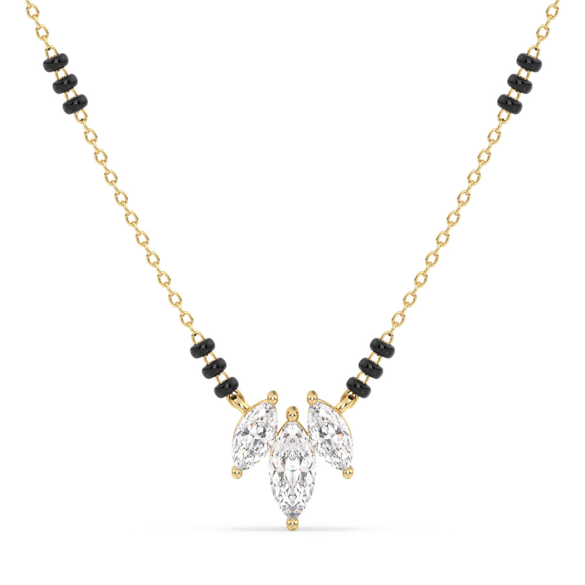 LILETTA MARQUISE CUT DIAMOND MANGALSUTRA, GOLD