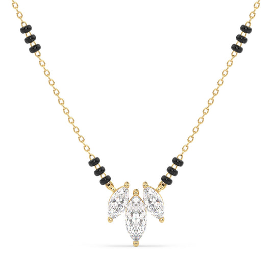 LILETTA MARQUISE CUT DIAMOND MANGALSUTRA, GOLD