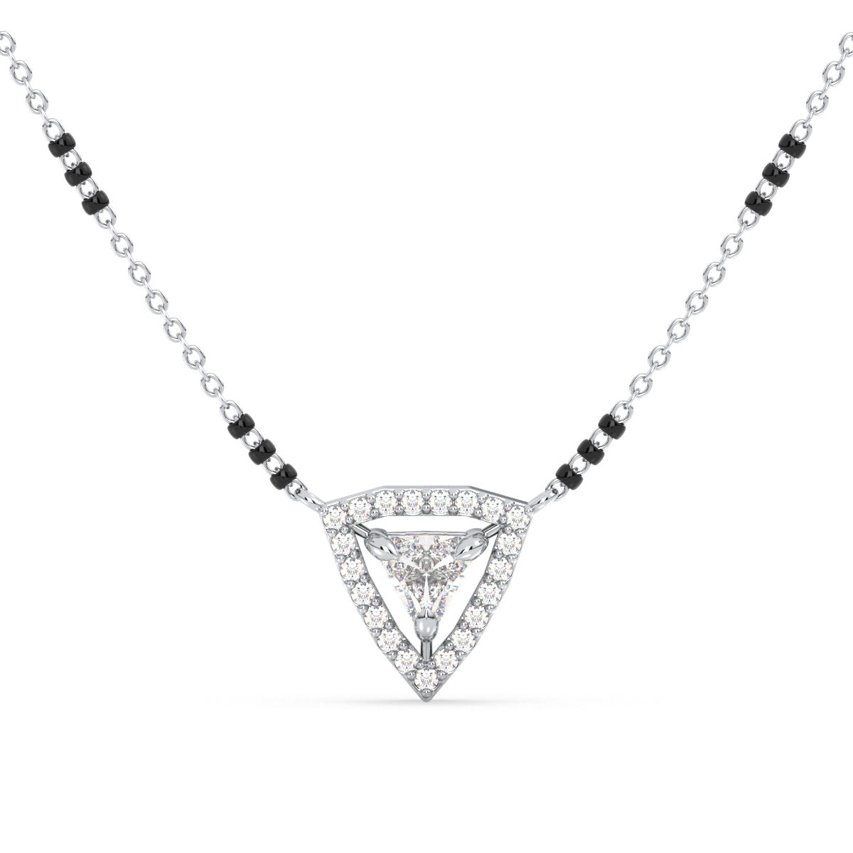 DAMAS HALO TRILLION CUT DIAMOND MANGALSUTRA, GOLD