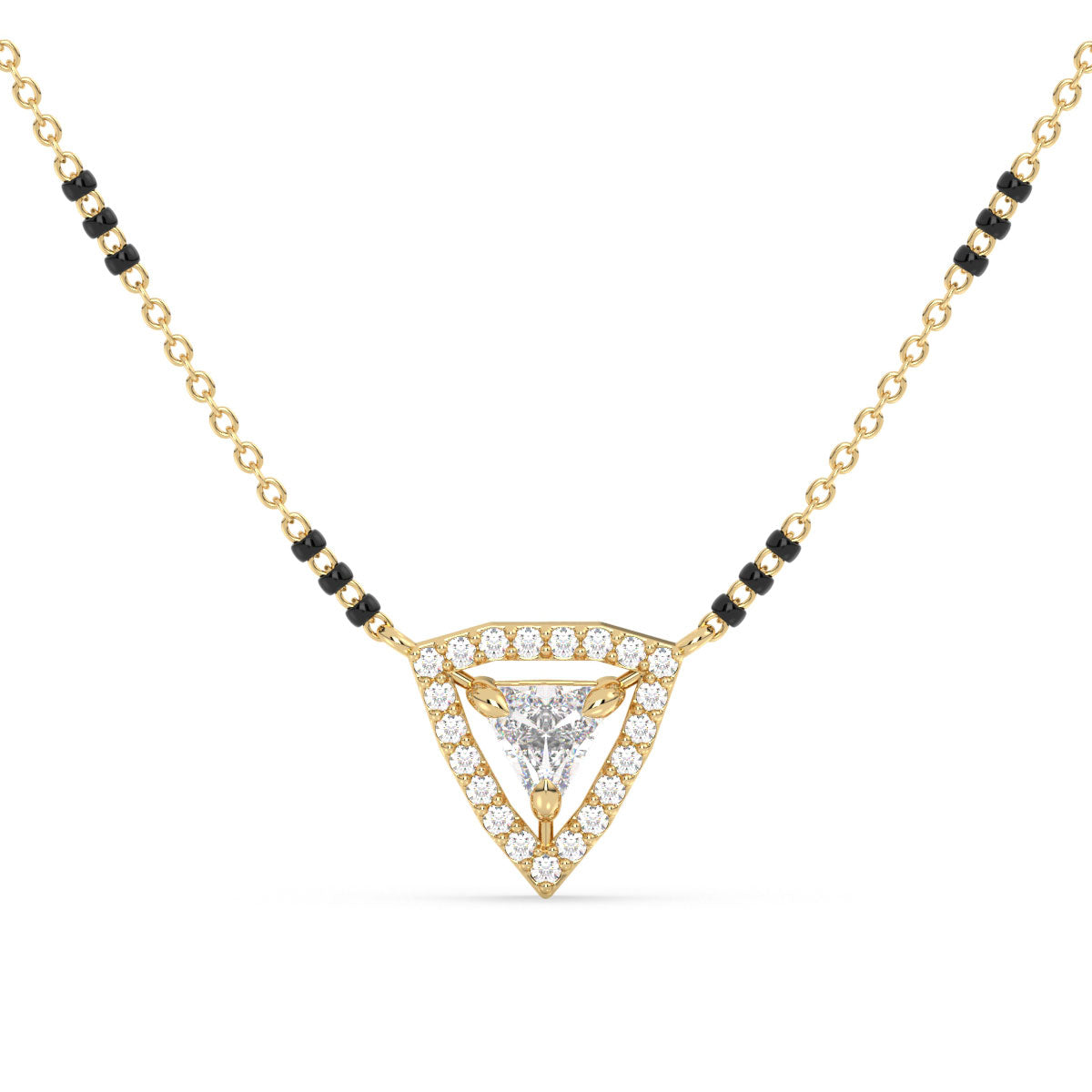 DAMAS HALO TRILLION CUT DIAMOND MANGALSUTRA, GOLD