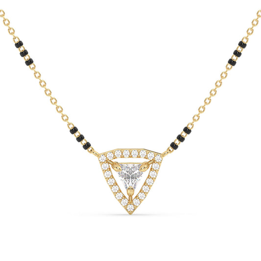 DAMAS HALO TRILLION CUT DIAMOND MANGALSUTRA, GOLD