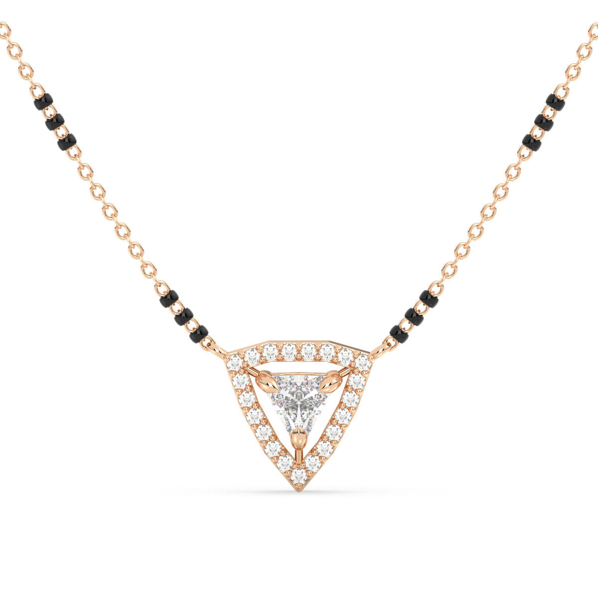 DAMAS HALO TRILLION CUT DIAMOND MANGALSUTRA, GOLD