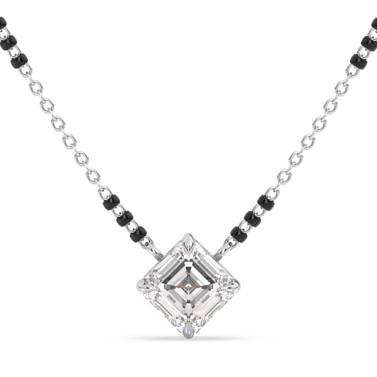 AZALEA ASSCHER CUT SOLITAIRE MANGALSUTRA, GOLD