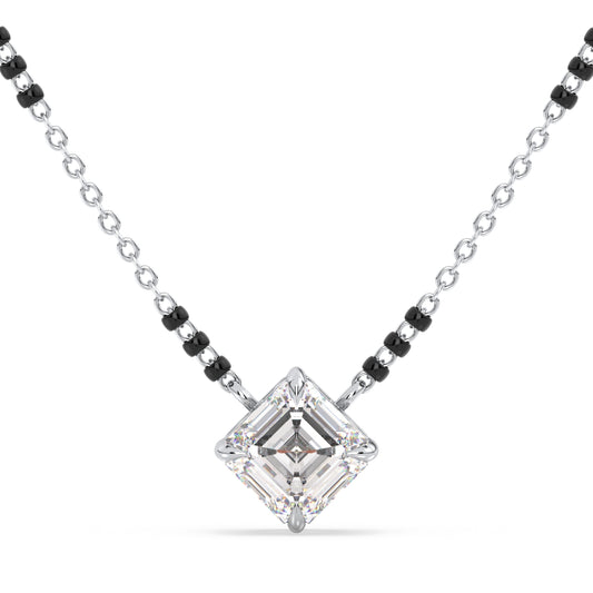 AZALEA ASSCHER CUT SOLITAIRE MANGALSUTRA, GOLD