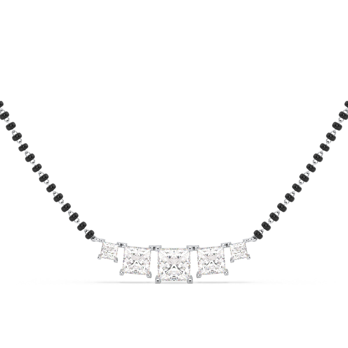 AZALEA ELEGANT PRINCESS CUT DIAMOND MANGALSUTRA, GOLD