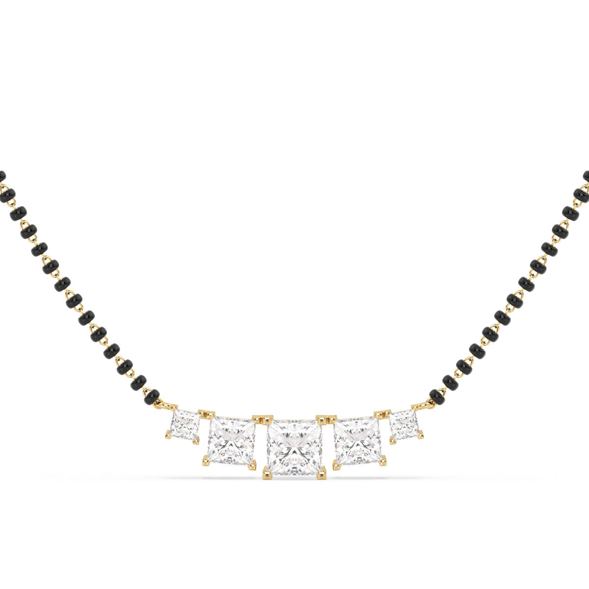 AZALEA ELEGANT PRINCESS CUT DIAMOND MANGALSUTRA, GOLD