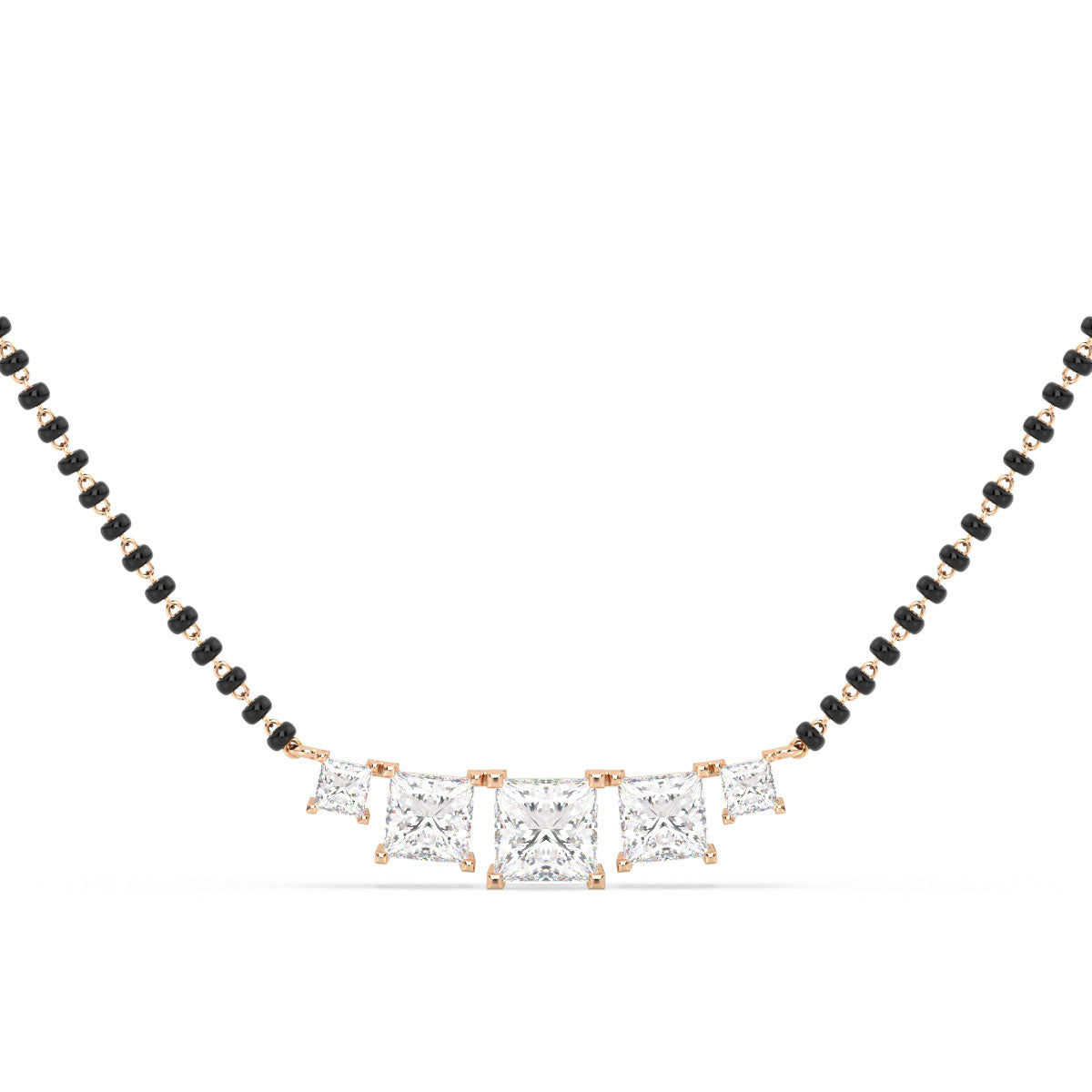 AZALEA ELEGANT PRINCESS CUT DIAMOND MANGALSUTRA, GOLD