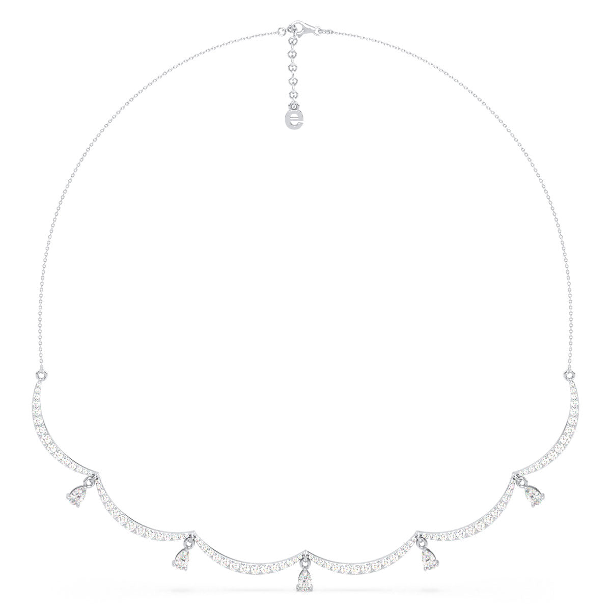 CLARETTE PEAR AND ROUND CUT DIAMOND NECKLACE, GOLD