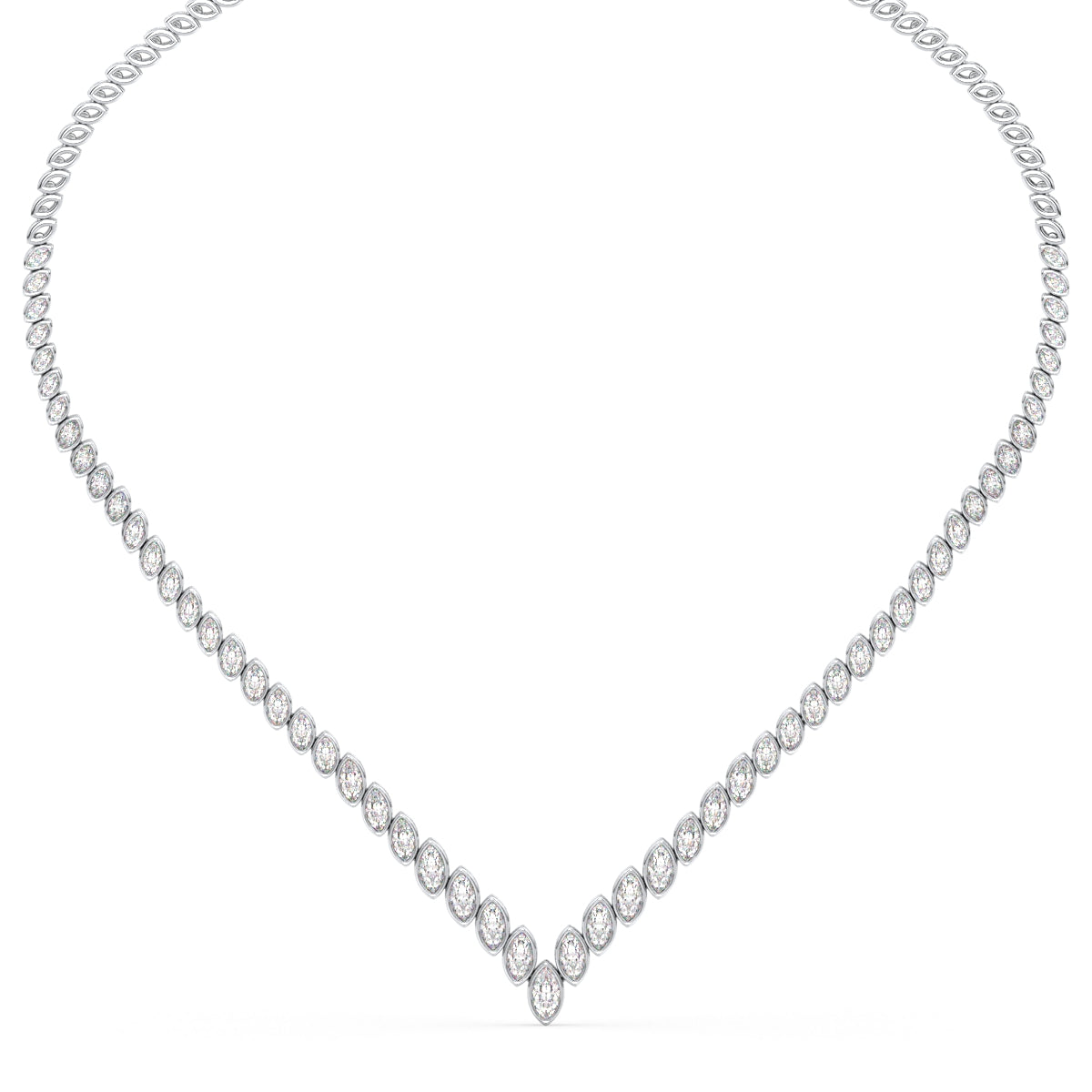 LILETTA BEZEL SET MARQUISE CUT DIAMOND NECKLACE, GOLD