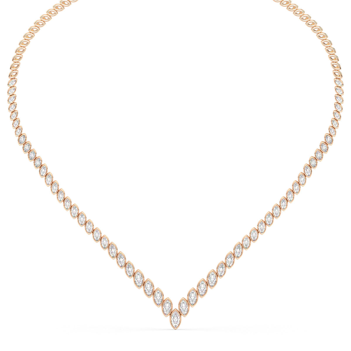 LILETTA BEZEL SET MARQUISE CUT DIAMOND NECKLACE, GOLD