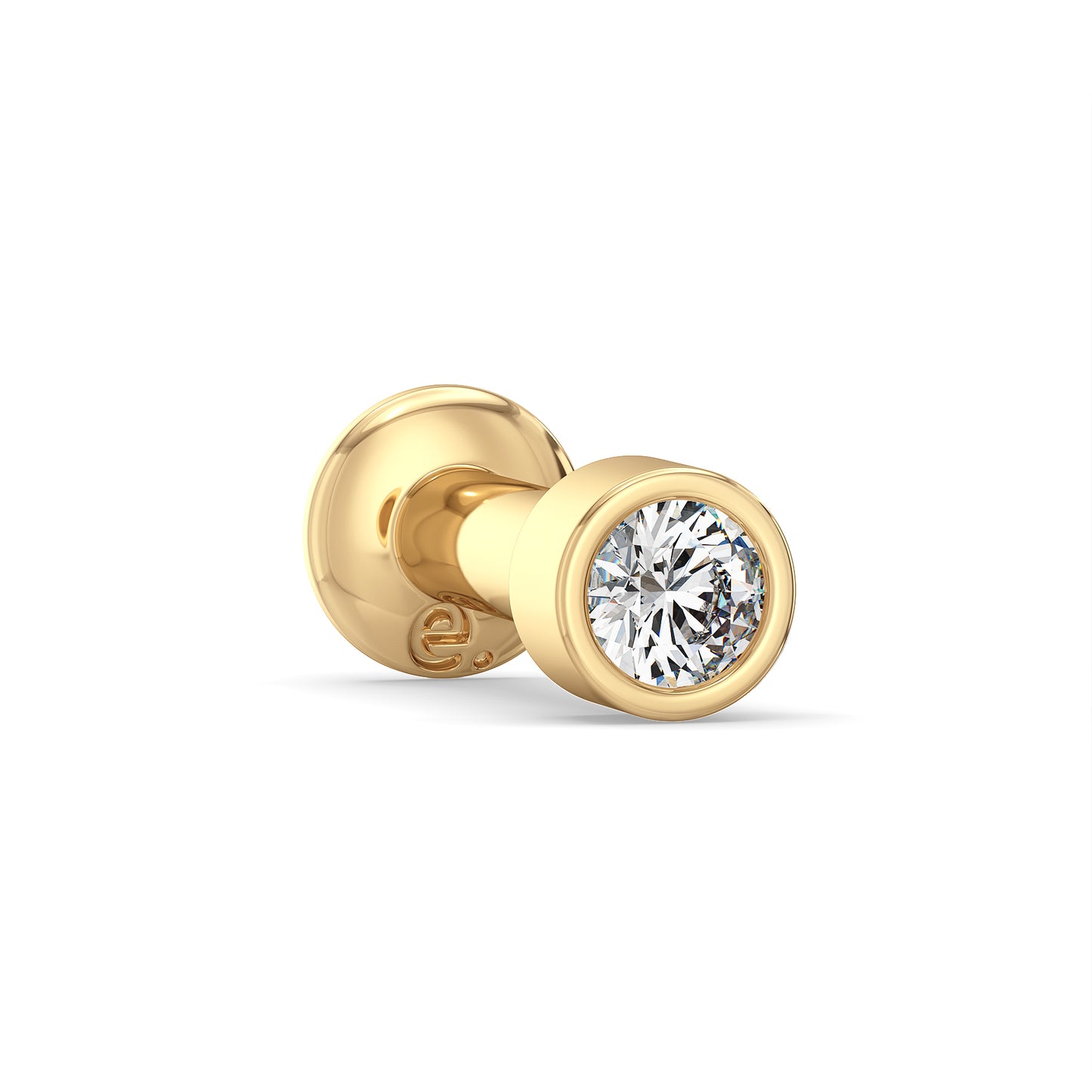 SOPHIA BEZEL SET ROUND CUT DIAMOND NOSE PIN, GOLD