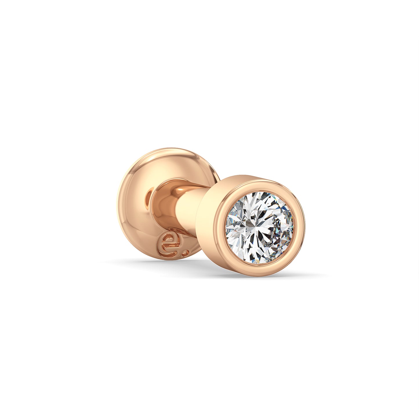 SOPHIA BEZEL SET ROUND CUT DIAMOND NOSE PIN, GOLD