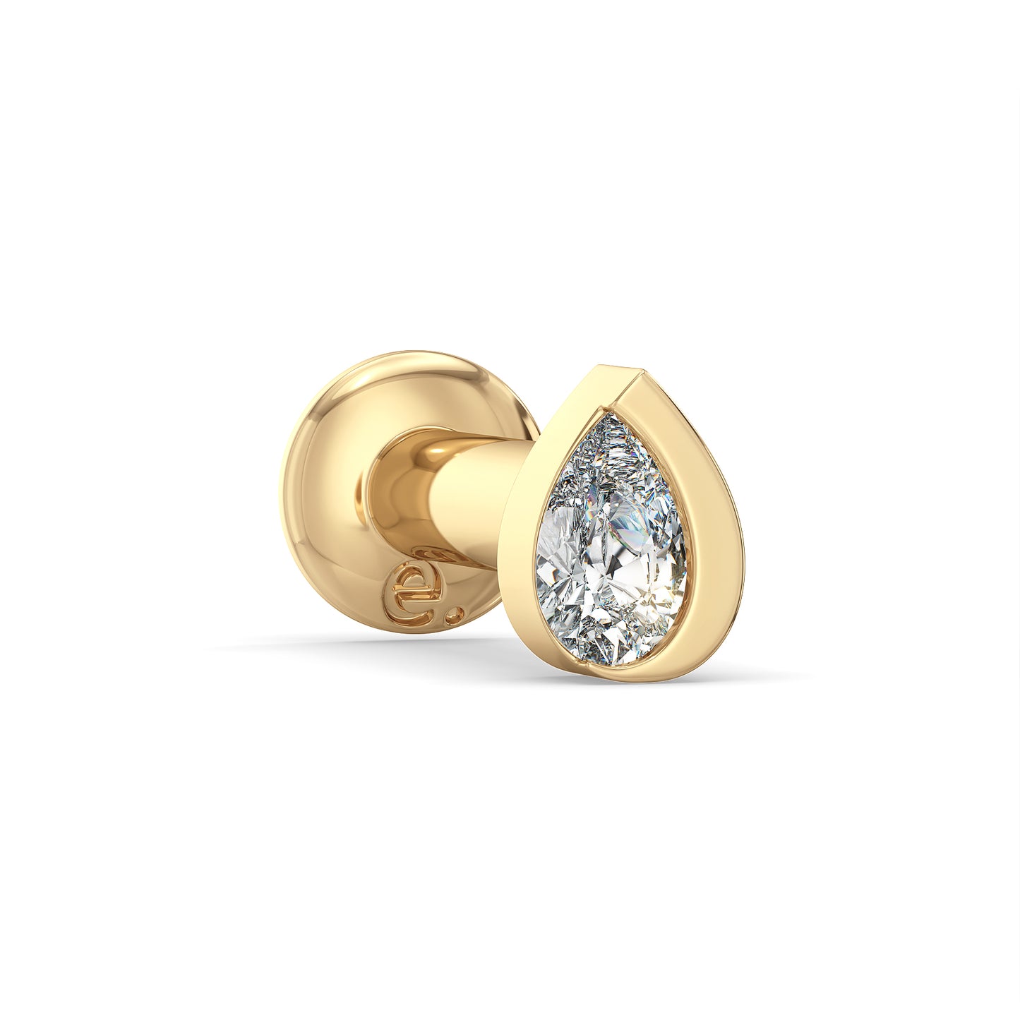 MARGUERITE PEAR CUT DIAMOND NOSE PIN, GOLD