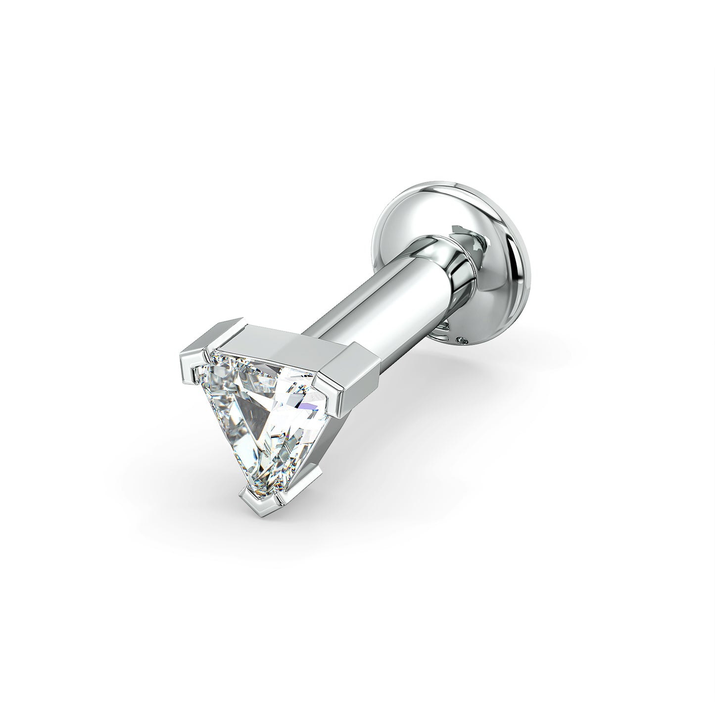 DAMAS TRILLION CUT DIAMOND NOSE PIN, GOLD