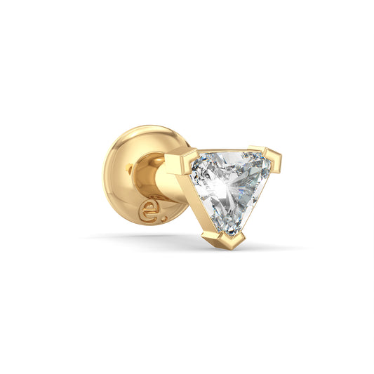 DAMAS TRILLION CUT DIAMOND NOSE PIN, GOLD