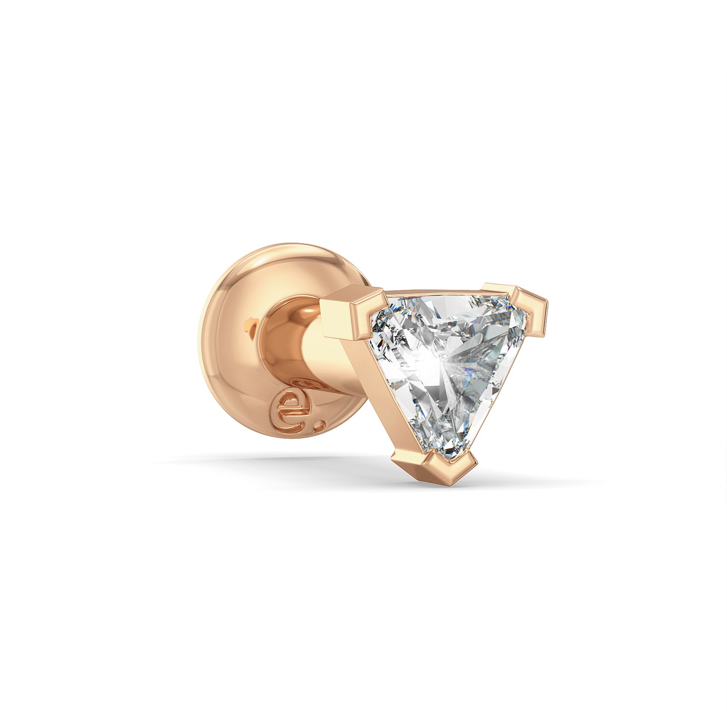 DAMAS TRILLION CUT DIAMOND NOSE PIN, GOLD