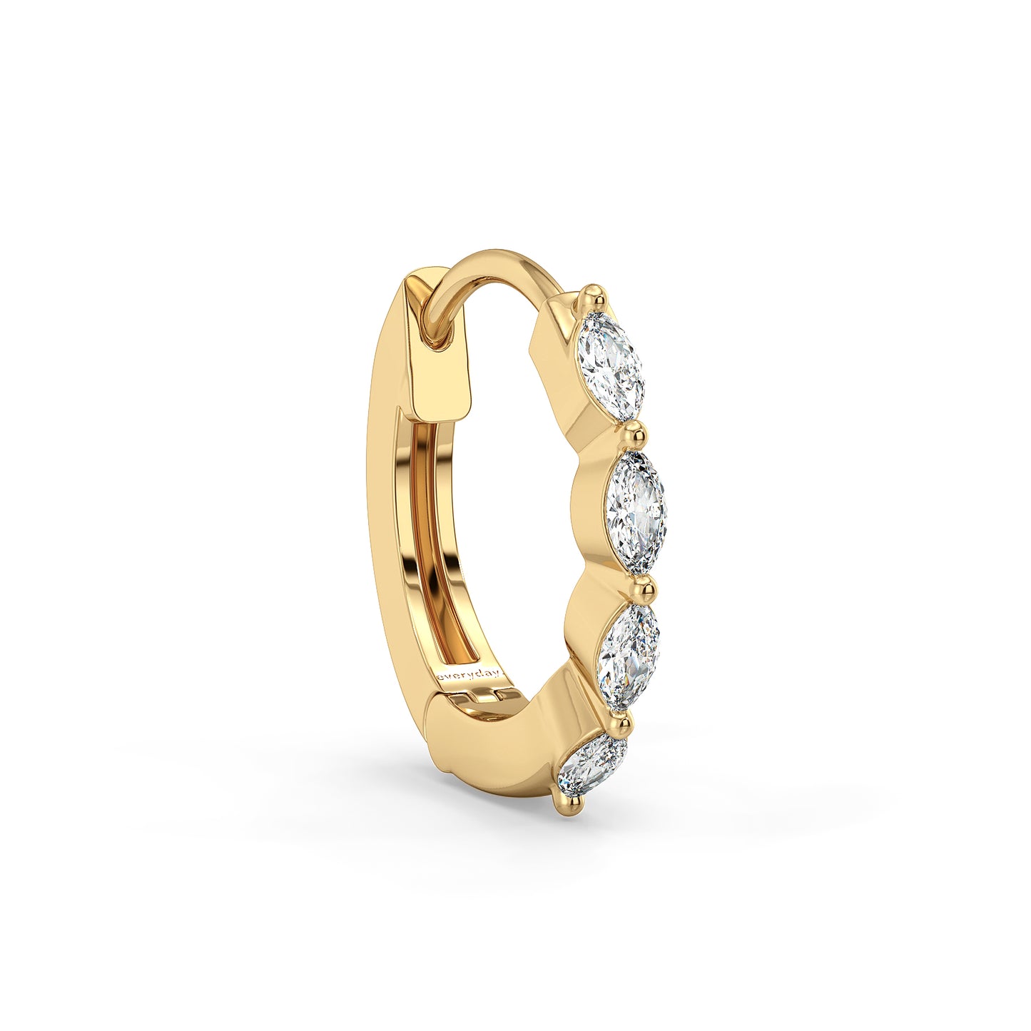 ROSE MARQUISE CUT HALF ETERNITY NOSE RING, GOLD