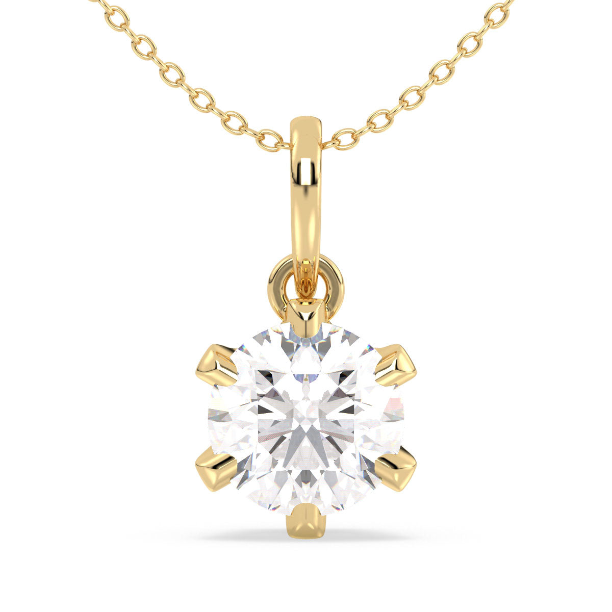 SOPHIA ROUND CUT SOLITAIRE PENDANT, GOLD