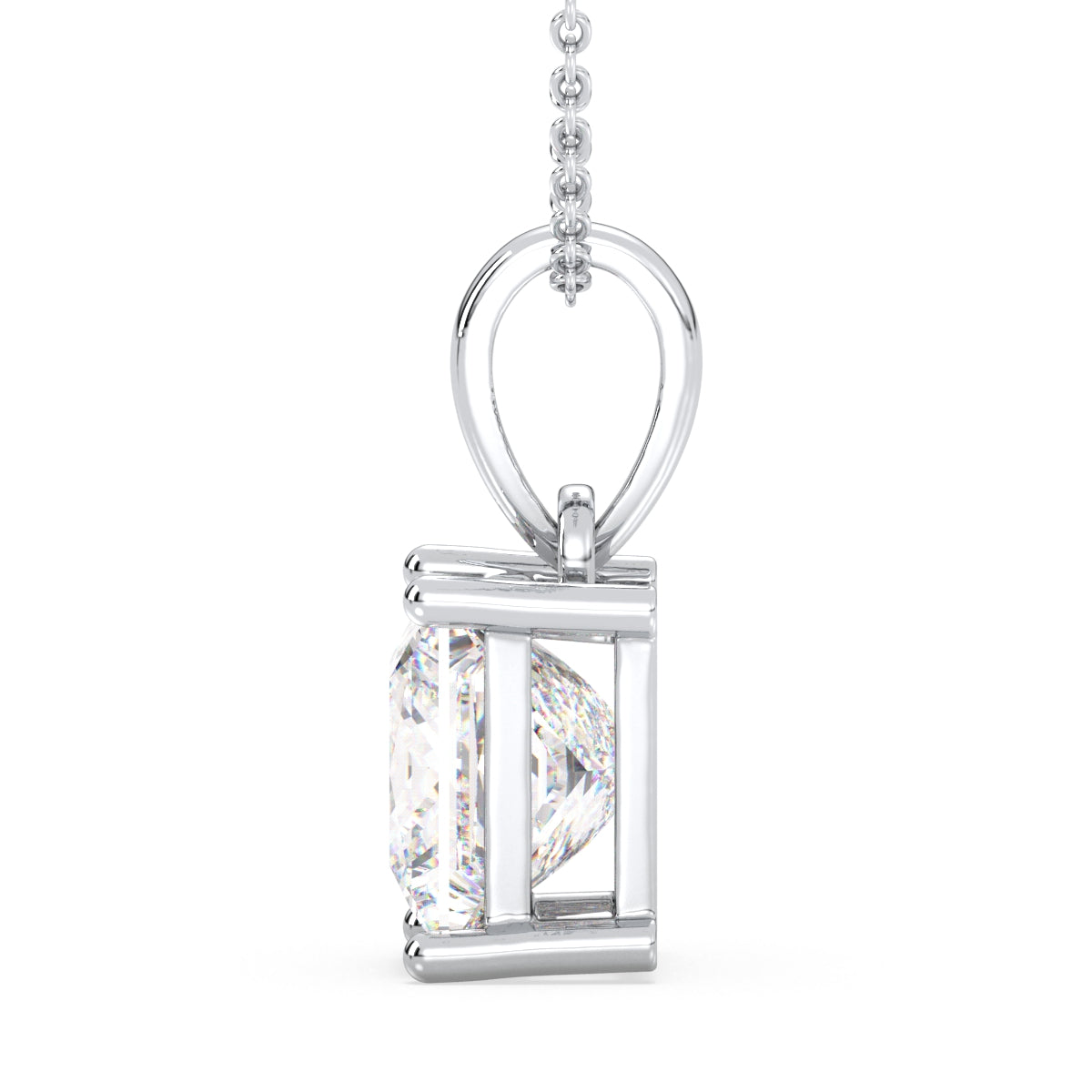 AZALEA PRINCESS CUT SOLITAIRE PENDANT, GOLD