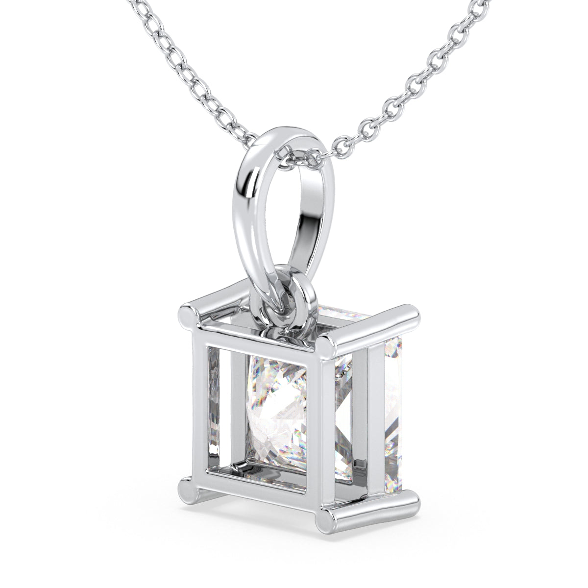 AZALEA PRINCESS CUT SOLITAIRE PENDANT, GOLD