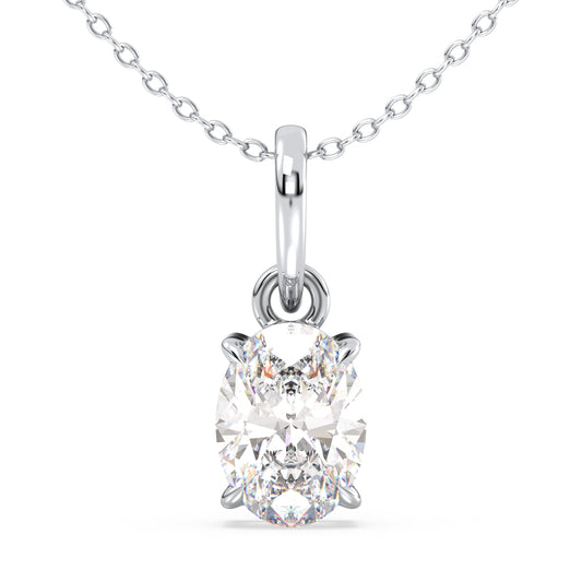 IRENE OVAL CUT SOLITAIRE PENDANT, GOLD