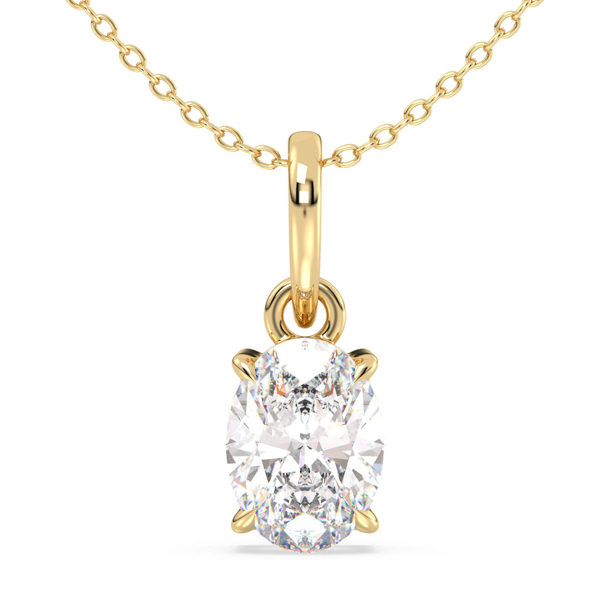 IRENE OVAL CUT SOLITAIRE PENDANT, GOLD