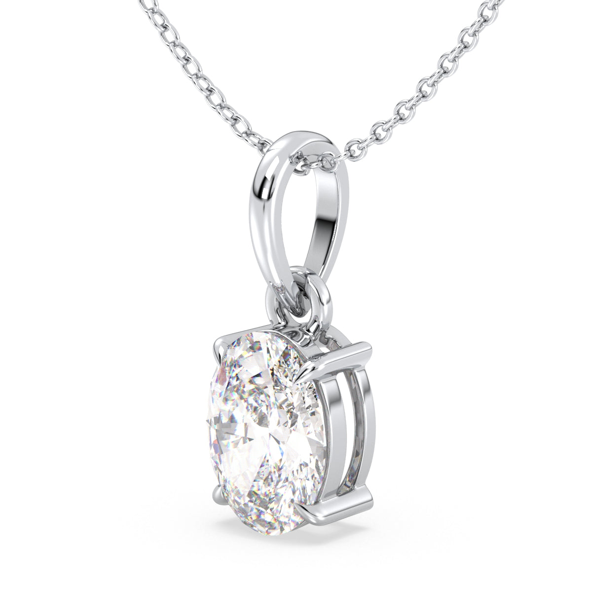 IRENE OVAL CUT SOLITAIRE PENDANT, GOLD