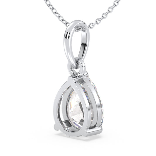 MARGUERITE PEAR CUT SOLITAIRE PENDANT, GOLD