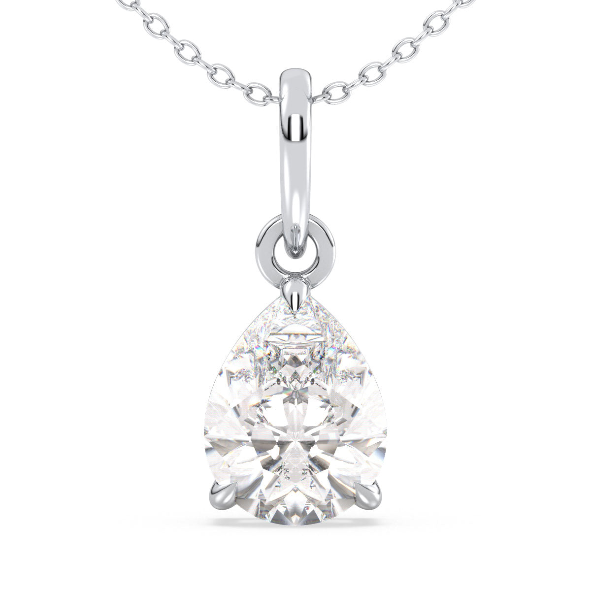 MARGUERITE PEAR CUT LAB GROWN DIAMOND SOLITAIRE CLASSIC PENDANT, GOLD