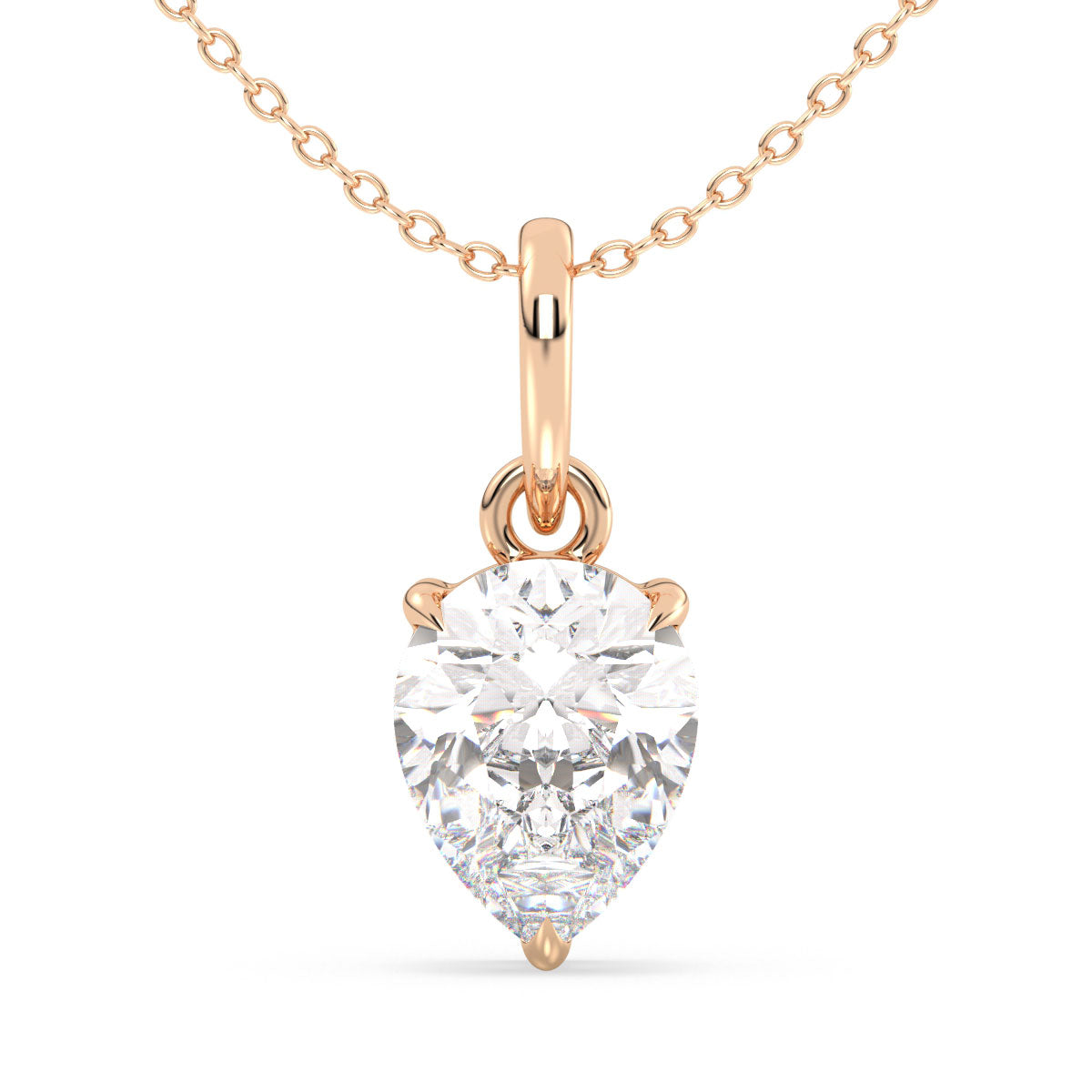 MARGUERITE PEAR CUT SOLITAIRE PENDANT, GOLD