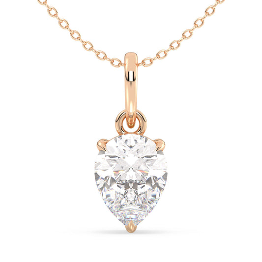 MARGUERITE PEAR CUT SOLITAIRE PENDANT, GOLD