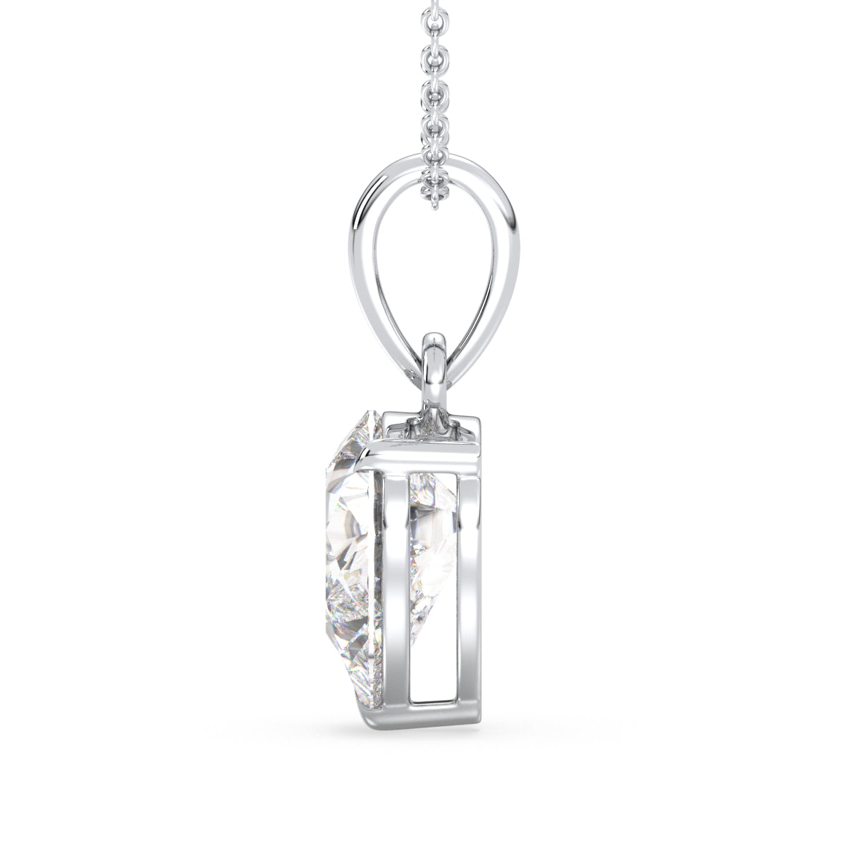 MARGUERITE PEAR CUT SOLITAIRE PENDANT, GOLD